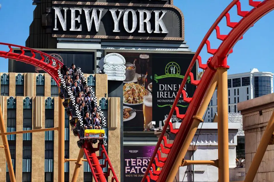 Image of a rollercoaster at the New York Hotel in Last Vegas